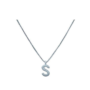 Link Chain With Initial: S-Z: Gold Fill or Sterling Silver Chain (NGCP40_ or NCP40_) Necklaces athenadesigns Silver S 