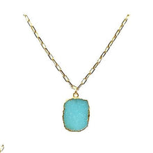 Load image into Gallery viewer, Electroform Pendant on Gold Fill Link Chain: Aqua Druzy (NGCP749DZQ) Necklaces athenadesigns