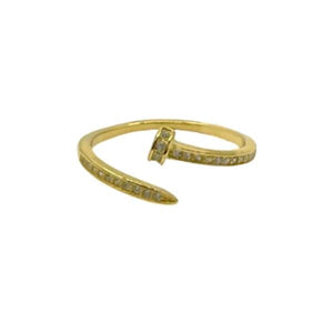 Adjustable Ring: CZ & Gold Vermeil Spiral 'Nail' (RG45NAIL) Rings athenadesigns 