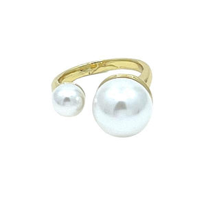 Adjustable Ring: 2 Freshwater Pearls (RG2/430) Rings athenadesigns 