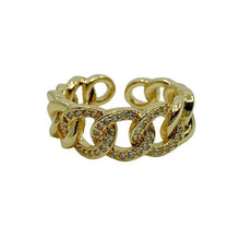 Load image into Gallery viewer, Pave Link Adjustable Ring; Gold Fill (RG4085) Rings athenadesigns 
