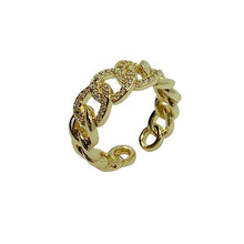 Load image into Gallery viewer, Pave Link Adjustable Ring; Gold Fill (RG4085) Rings athenadesigns 
