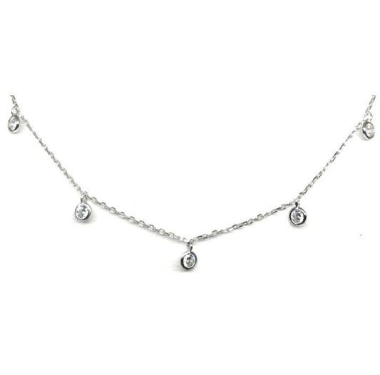Crystal Chain Choker: Sterling Silver (NCH5460) Necklaces athenadesigns