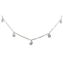 Load image into Gallery viewer, Crystal Chain Choker: Sterling Silver (NCH5460) Necklaces athenadesigns