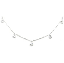 Load image into Gallery viewer, Crystal Chain Choker: Sterling Silver (NCH5460) Necklaces athenadesigns