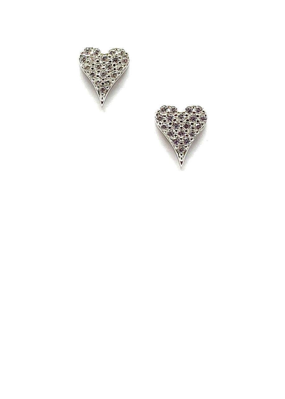 Heart Pave Small Stud: Sterling Silver: (ESP45HRT) Earrings athenadesigns Default Title