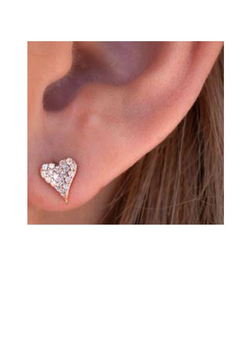 Heart Pave Stud: Rose Gold Vermeil: (ERGP45HRT) Also in Gold Vermeil Earrings athenadesigns