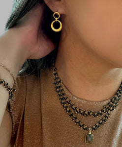 Textured Double Circle Post Earring (EGP4666) Earrings athenadesigns 