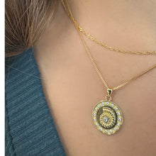 Load image into Gallery viewer, Round Pendant with Nautilus and CZ (NGCP465NTL) Necklaces athenadesigns 
