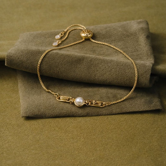 Pearl Swirl Pull Chain Bracelet Bracelets athenadesigns 