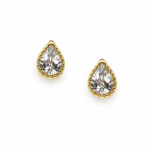 Petite CZ Teardrop Earrings