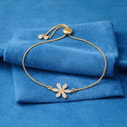 Flower CZ Pull Chain Bracelet Bracelets athenadesigns 