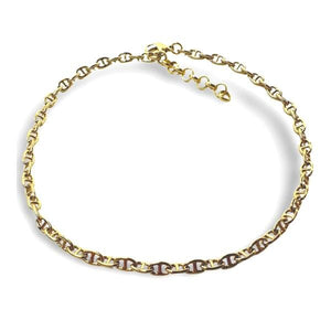 Ankle Bracelet: Gold Plated Fancy Link Chain (AG4880) Bracelet athenadesigns 