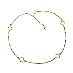 Ankle Bracelet: Gold Vermeil Chain with Open Clovers (AG48CLV) Bracelet athenadesigns 