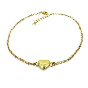 Ankle Bracelet: Gold Fill Chain & Heart Charm (AG404HRT) Bracelet athenadesigns 