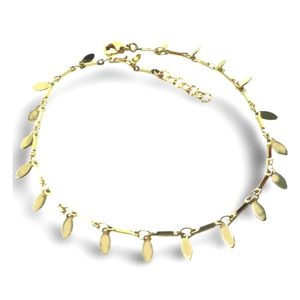 Ankle Bracelet: Gold Fill Leaf Chain (AG4006) Bracelet athenadesigns 