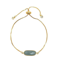 Load image into Gallery viewer, Pull Chain Bracelet: Rectangular Aquamarine (PBT780AQM) Bracelet athenadesigns 

