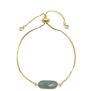 Pull Chain Bracelet: Rectangular Aquamarine (PBT780AQM) Bracelet athenadesigns 