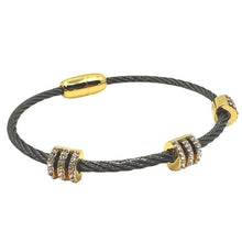 Load image into Gallery viewer, Cable Magnetic Bracelet: Black and Gold Findings (BXG4005) Bracelet athenadesigns 
