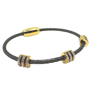 Cable Magnetic Bracelet: Black and Gold Findings (BXG4005) Bracelet athenadesigns 
