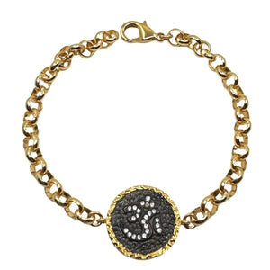 Om Bracelet on Gold Fill Rolo Chain: (BCG465OM) Bracelet athenadesigns 