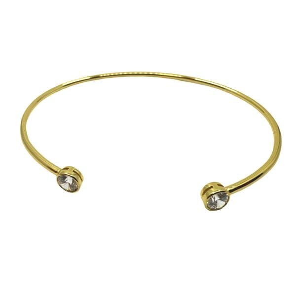 Thin Open Bangle With CZ's (BNG4065) Bracelet athenadesigns 