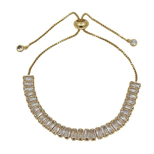 Pull Chain Bracelet With CZ Baguettes : (PGBT4805) Bracelet athenadesigns 