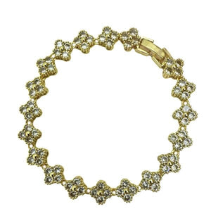 Gold Plated and Micro Pave CZ Bracelet (BG4854CLV) Bracelet athenadesigns 