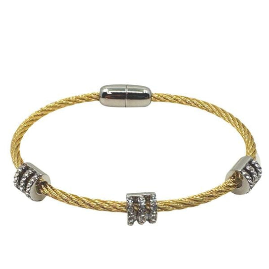 Cable Magnetic Bracelet: Gold and Silver Findings (BGS4005) Bracelet athenadesigns 