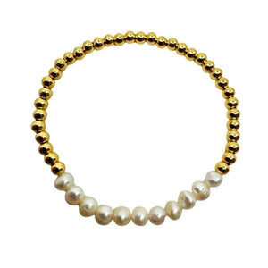 Beaded Bracelet: Gold and Pearls (BG4300) Fashion Bracelet athenadesigns 