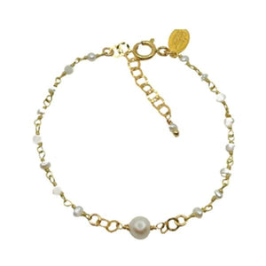 Pearl: Dainty Pearl and Gold Fill Bracelet (BG3363) Bracelet athenadesigns 