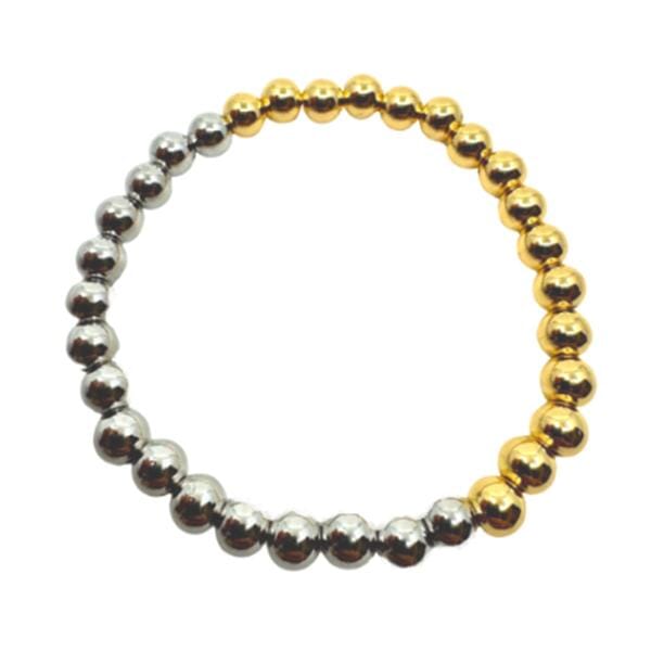 Beaded Bracelet: Two Tone:4mm or 6mm (BGS40/_) Fashion Bracelet athenadesigns 6mm: BG40/6 