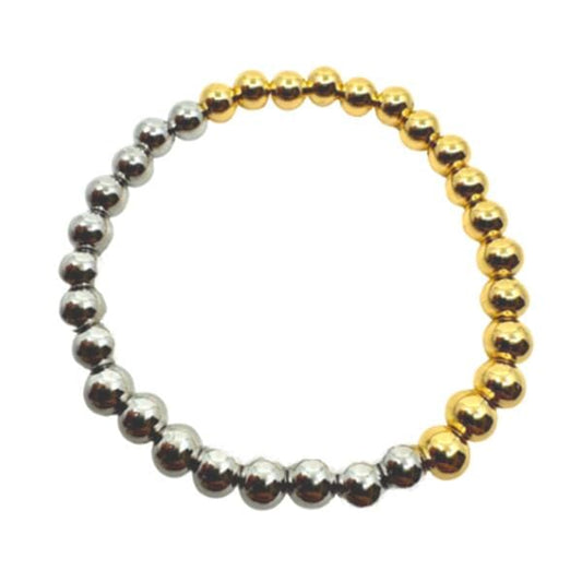 Beaded Bracelet: Two Tone:4mm or 6mm (BGS40/_) Fashion Bracelet athenadesigns 6mm: BG40/6 