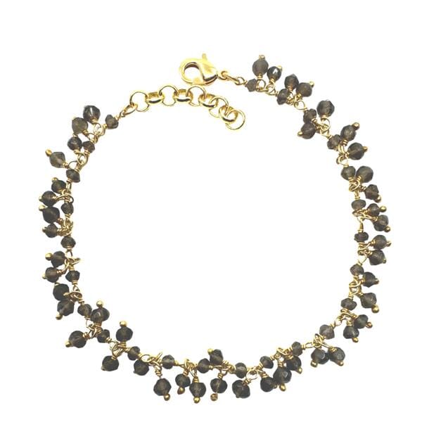 Cluster Vermeil Bracelet: Smokey Quartz (BGCL77E) Bracelet athenadesigns 