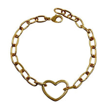 Load image into Gallery viewer, Plated Link Chain with Gold Fill Heart Center (BCG6400) Bracelet athenadesigns 
