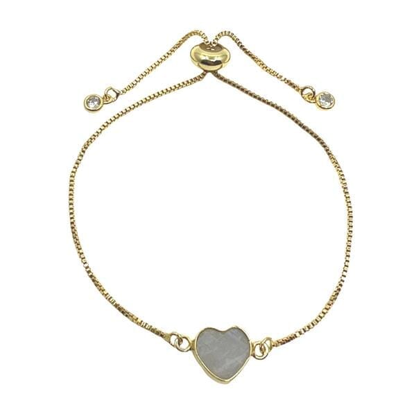Heart: Semi Precious Stone on Pull Chain : Moonstone FACEBOOK athenadesigns 