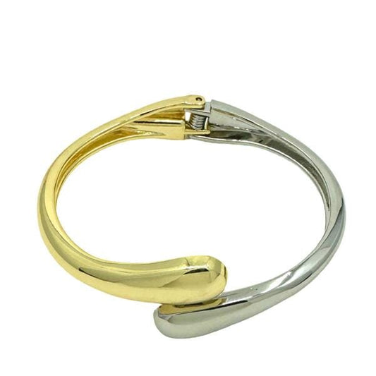"Teradrop' Two Tone Plated Bracelet (BNGS4008) Bracelet athenadesigns 