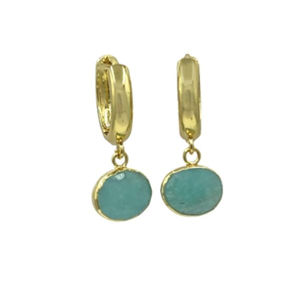 Hoops: With Bezel Set Gemstones: Amazonite (EGH7408AZ) Earrings athenadesigns 