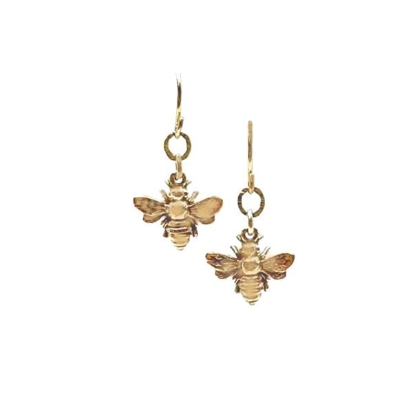 Natural Bronze Bees on Gold Fill Ear Wires (ECG40BEE) Earrings athenadesigns 