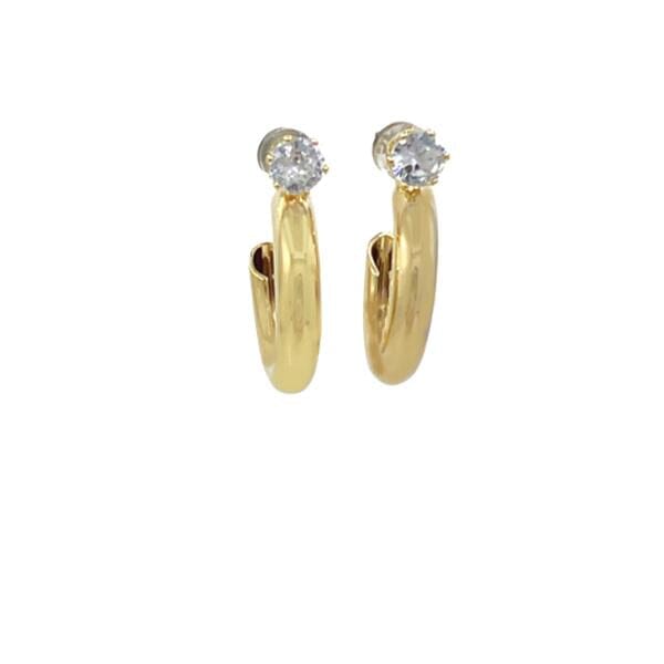 Hoops: 16kt Gold Fill Tube CZ Earring (EGHP4540) Earrings athenadesigns 