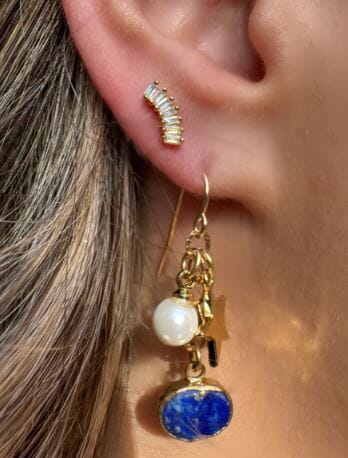 Delicate Curved CZ Gold Vermeil Post Earrings (EGP548) Earrings athenadesigns 