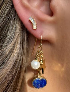 Delicate Curved CZ Gold Vermeil Post Earrings (EGP548) Earrings athenadesigns 