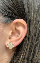 Load image into Gallery viewer, Clover: Gold Fill and CZ pave Post Earring (EGP48CLVR) Earrings athenadesigns 
