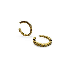 Load image into Gallery viewer, Cuff Earrings: Round Bezel Set Sterling or Gold Vermeil (EC_4650) Earrings athenadesigns Gold Vermeil: ECG4650 
