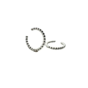 Cuff Earrings: Beaded in Sterling or Gold Vermeil (EC_4440) Earrings athenadesigns Sterling Silver: EC4440 