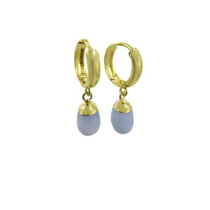 Hoops: Blue Lace Agate Smooth Drop Earrings (EGH744BLA) Earrings athenadesigns 