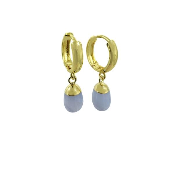 Hoops: Blue Lace Agate Smooth Drop Earrings (EGH744BLA) Earrings athenadesigns 