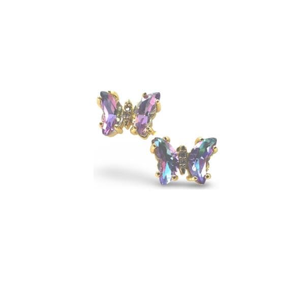 Glass Butterfly Stud Earrings: Lavendar (EGP5BFLYLV) Earrings athenadesigns 