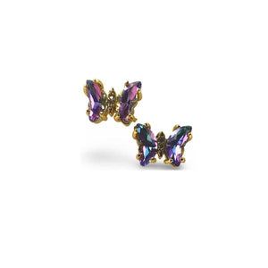 Glass Butterfly Stud Earrings: Multi Color (EGP5BFLYM) Earrings athenadesigns 