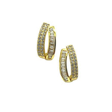 Load image into Gallery viewer, Double Oval CZ Micro Pave Post Earring (EGP4055) Earrings athenadesigns 
